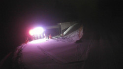 Modrá sjezdovka - dojezd k lanové dráze