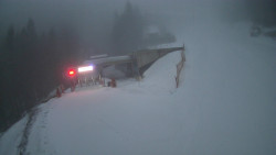 Modrá sjezdovka - dojezd k lanové dráze