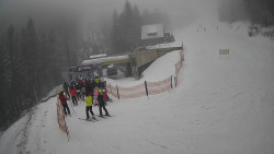 Modrá sjezdovka - dojezd k lanové dráze