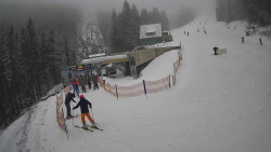 Modrá sjezdovka - dojezd k lanové dráze