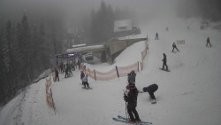 Modrá sjezdovka - dojezd k lanové dráze