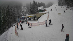 Modrá sjezdovka - dojezd k lanové dráze