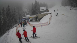 Modrá sjezdovka - dojezd k lanové dráze