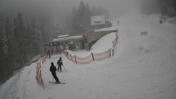 Modrá sjezdovka - dojezd k lanové dráze