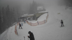 Modrá sjezdovka - dojezd k lanové dráze