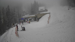 Modrá sjezdovka - dojezd k lanové dráze