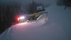 Modrá sjezdovka - dojezd k lanové dráze