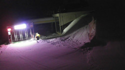 Modrá sjezdovka - dojezd k lanové dráze