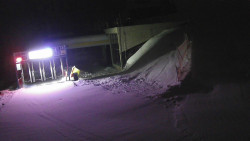 Modrá sjezdovka - dojezd k lanové dráze