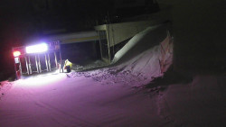 Modrá sjezdovka - dojezd k lanové dráze