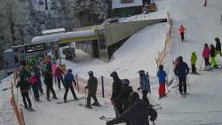 Modrá sjezdovka - dojezd k lanové dráze