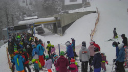 Modrá sjezdovka - dojezd k lanové dráze