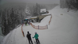 Modrá sjezdovka - dojezd k lanové dráze