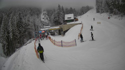 Modrá sjezdovka - dojezd k lanové dráze