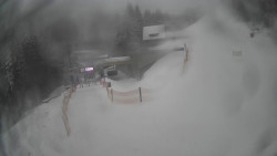 Modrá sjezdovka - dojezd k lanové dráze