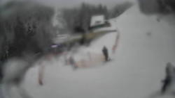 Modrá sjezdovka - dojezd k lanové dráze