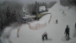 Modrá sjezdovka - dojezd k lanové dráze