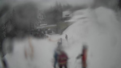 Modrá sjezdovka - dojezd k lanové dráze