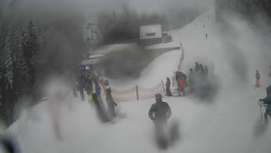 Modrá sjezdovka - dojezd k lanové dráze