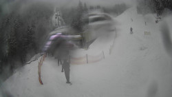 Modrá sjezdovka - dojezd k lanové dráze