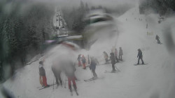 Modrá sjezdovka - dojezd k lanové dráze