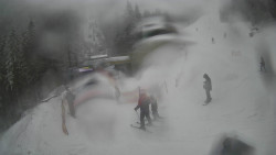 Modrá sjezdovka - dojezd k lanové dráze