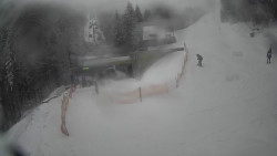 Modrá sjezdovka - dojezd k lanové dráze