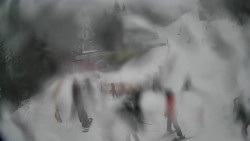 Modrá sjezdovka - dojezd k lanové dráze