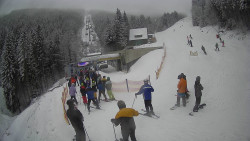 Modrá sjezdovka - dojezd k lanové dráze