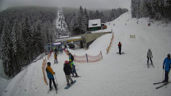 Modrá sjezdovka - dojezd k lanové dráze