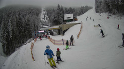 Modrá sjezdovka - dojezd k lanové dráze