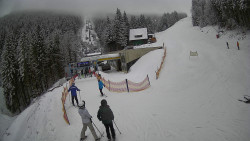 Modrá sjezdovka - dojezd k lanové dráze