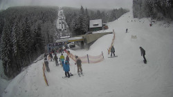 Modrá sjezdovka - dojezd k lanové dráze