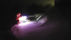 Modrá sjezdovka - dojezd k lanové dráze