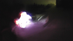 Modrá sjezdovka - dojezd k lanové dráze