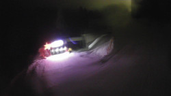 Modrá sjezdovka - dojezd k lanové dráze