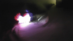 Modrá sjezdovka - dojezd k lanové dráze