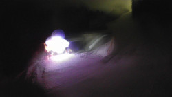 Modrá sjezdovka - dojezd k lanové dráze