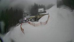 Modrá sjezdovka - dojezd k lanové dráze