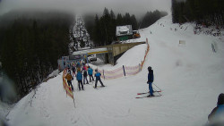 Modrá sjezdovka - dojezd k lanové dráze