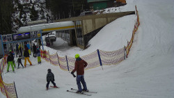 Modrá sjezdovka - dojezd k lanové dráze