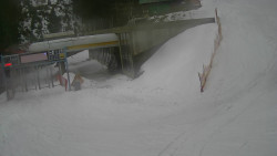 Modrá sjezdovka - dojezd k lanové dráze