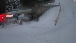 Modrá sjezdovka - dojezd k lanové dráze