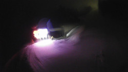 Modrá sjezdovka - dojezd k lanové dráze