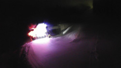 Modrá sjezdovka - dojezd k lanové dráze