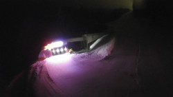 Modrá sjezdovka - dojezd k lanové dráze