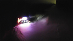 Modrá sjezdovka - dojezd k lanové dráze