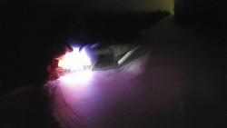 Modrá sjezdovka - dojezd k lanové dráze