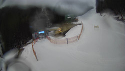 Modrá sjezdovka - dojezd k lanové dráze