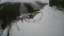 Modrá sjezdovka - dojezd k lanové dráze